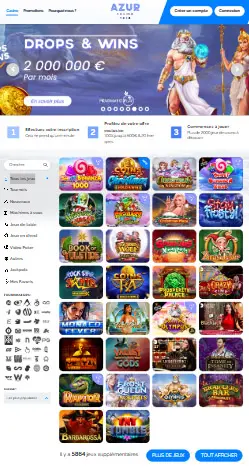 l'application et interface Crazy Fortune Casino