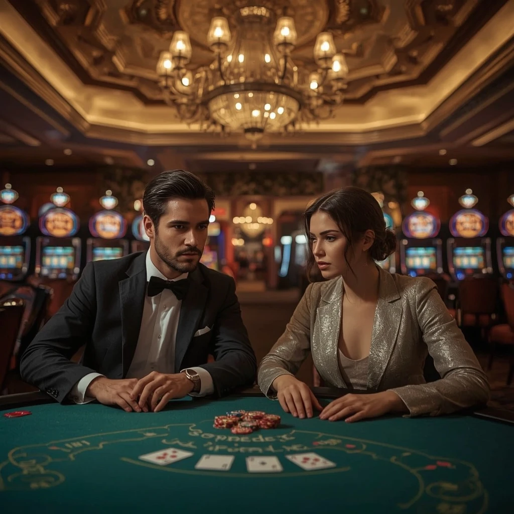 Deux joueurs de poker au Crazy Fortune Casino